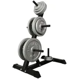 GORILLA SPORTS Hantelscheibenständer Set 77,5 kg, Hantelscheiben aus Gusseisen, 6 Stangen, 200kg Belastbar, (1-St), Hantelständer, mit 30mm Scheibenaufnahmen, Hantelablage, Hantelbaum