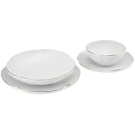 KARACA Flora Tafelservice 24-tlg. Weiß/Gold