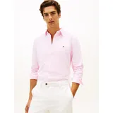 Tommy Hilfiger Langarmhemd TOMMY HILFIGER "OXFORD DOBBY", Herren, Gr. L, N-Gr, rosa (rose petal, allover), Web, Obermaterial: 100% Baumwolle, regular fit, Manschette, Hemden, Button-down-Kragen, regular fit, Businesshemd