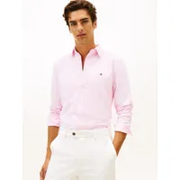 Tommy Hilfiger Langarmhemd TOMMY HILFIGER "OXFORD DOBBY", Herren, Gr. L, N-Gr, rosa (rose petal, allover), Web, Obermaterial: 100% Baumwolle, regular fit, Manschette, Hemden, Button-down-Kragen, regular fit, Businesshemd