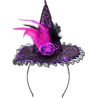 W WIDMANN MILANO Party Fashion 53301 - Haarreif Hexenhut, Lila, Einheitsgröße, Accessoire, Zubehör, Verkleidung, Kostüm, Karneval, Halloween, Mottoparty