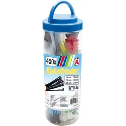 BGS DIY 80873 Sortiment Kabelbinder farbig 100 - 150 - 200mm 450 teilig