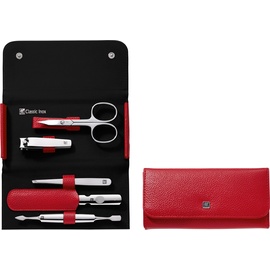 Zwilling Classic Inox Druckknopf-Etui Maniküre/Pediküre-Set 5-teilig rot