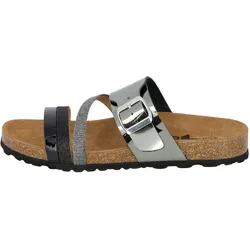 Pantolette LICO "Pantolette Bioline Fashion", Gr. 38, grau, Synthetik, Schuhe