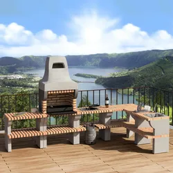 MOVELAR Modul Bailen XL mit Arbeitsplatte aus farbigem Ziegelstein.