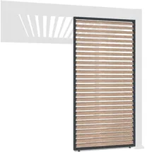Weide Holzoptik Lamellenwand für Weide Pergola 1,23m in anthrazit