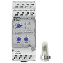 Theben LUNA 110 plus AL, Analoger Dämmerungsschalter, Externer Aufbau-Lichtsensor,Einstellbare Ein- und Ausschaltverzögerung
