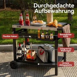 Royal Gourmet Grillwagen 137,5 kg Edelstahl silber