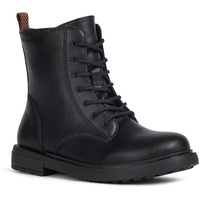 GEOX Mädchen J Eclair Girl, Kinder Schnürstiefel,lose Einlage, toben Spielen verspielt detailreich Freizeit Boots,SCHWARZ,30 EU / 30 EU