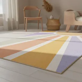KADIMA DESIGN Spielteppich TRAUN in Bunt, mit Sonnenstrahlen-Motiv, 80 x 120 cm