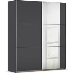 Schwebetürenschrank RAUCH "Kleiderschrank Garderobe TOPSELLER AURELIO mit 3 Ausstattungsvarianten", grau (graumetallic), B:175cm H:210cm T:59cm, Holzwerkstoff, Schränke, 3 verschiedene Ausstattungsvarianten Griffe aus Metall MADE IN GERMANY, Topseller