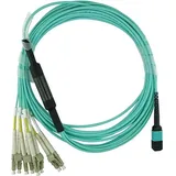 CBO BlueOptics LWL MPO/4xLC Breakout Kabel OM3 7.5 Meter,