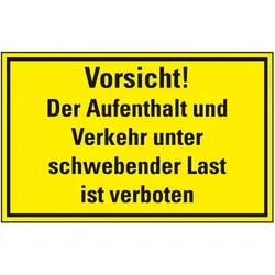Schild I Hinweisschild Vorsicht! Aufenthalt und Verkehr unter..., 300x200mm, Aluminium