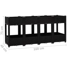 vidaXL Hochbeet 160x40x71 cm Polypropylen