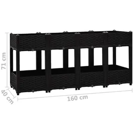 vidaXL Hochbeet 160x40x71 cm Polypropylen
