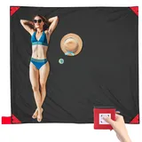 Generisch Stranddecke Sandfrei Mini Tragbarer Taschenstrand Stranddecken 150 * 180cm Stranddecke Wasserdicht für Garten, Strand, Picknick, Reisen Camping Decke Rot