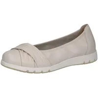 CAPRICE Damen Ballerinas aus Leder Bequem, Weiß (Offwhite Nappa),