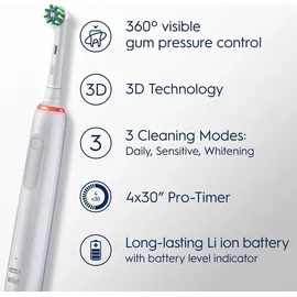 Oral-B Pro 3 3000 CrossAction weiß + Aufsteckbürste 2 St.