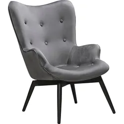 Sessel SALESFEVER, grau, B:80cm H:92cm T:99cm, 100% Polyester, Sessel, Lounge-Sessel, Zierknöpfe in der Rückenlehne
