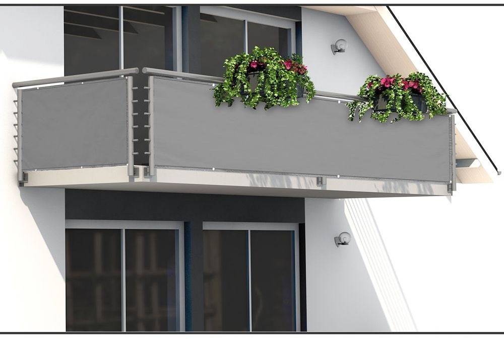 Sichtschutz für Balkon Betonoptik 5m