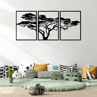 HANAH Home Stylish Black Decorative Metal Wall Accessory (3