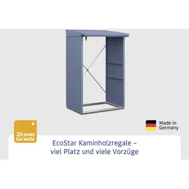 EcoStar Kaminholzregal Trend-V Typ 1 taubenblau