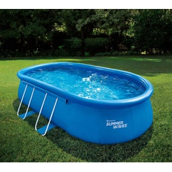 Summer Waves Quick Up Pool | aufblasbarer Pool oval | inkl. Zubehör | Blau | 549x305x107 cm