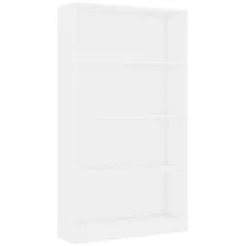 vidaXL Bücherregal 4 Fächer Weiß 80x24x142 cm Holzwerkstoff