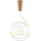 goobay LED Flaschenlicht Lichterkette 2 m Braun/Silber/Kupfer