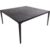 DELIFE Wohnzimmertisch Levente Keramik Laminam® Nero Greco Anthrazit 85x85 cm Gestell Metall Schwarz