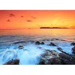 Fototapete PAPERMOON "Dubrovnik Sunset", bunt (mehrfarbig), B:3m L:2,23m, Vlies, Tapeten