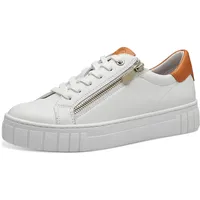 Marco Tozzi Damen Sneaker flach mit Reißverschluss Vegan, Weiß (White Comb), 38 EU - Orange -
