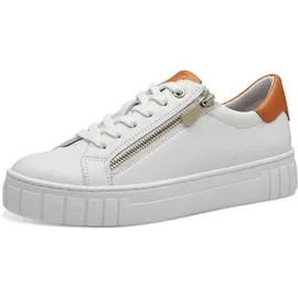 Marco Tozzi Damen Sneaker flach mit Reißverschluss Vegan, Weiß (White Comb), 38 EU - Orange -