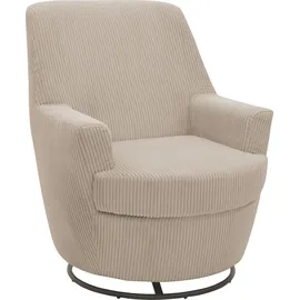 Home Affaire Drehsessel HOME AFFAIRE "HETTY, Drehsessel mit Wippfunktion, Lese-Sessel in Cord und Microfaser", grau (taupe), B:78cm H:93cm T:88cm, 100% Polyester, Sessel, Drehsessel, mit Federkern, auch im Set mit passendem Hocker