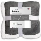 CELINATEX Kuscheldecke XXL 200 x 220 cm grau Wohndecke Lammfell Optik Mikrofaserdecke Sofadecke