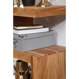 FineBuy S Cube Braun Akazie 44 x 59 x 30 cm