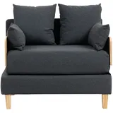 [en.casa] Schlafsessel Seinlus Polyester 81 x 88 x 68 cm Dunkelgrau mit Kissen