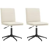 vidaXL Esszimmerstühle 2 Stk. Creme Samt
