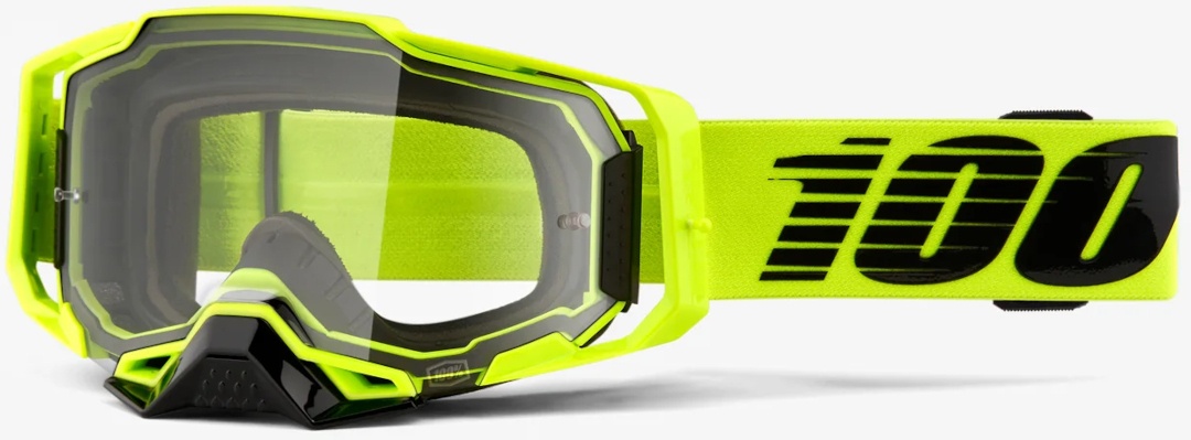 100% Armega Essential Motorcross bril, zwart-geel