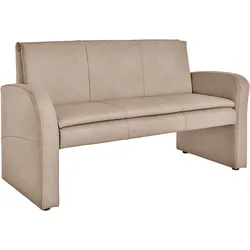 Polsterbank EXXPO - SOFA FASHION "Cortado, elegant und zeitlos, bequem", beige, B:162cm H:89cm T:67cm, Luxus-Microfaser (100% Polyester), Sitzbänke, hohe Bodenfreiheit, schöne Detailverarbeitung, wahlweise Lederbezug
