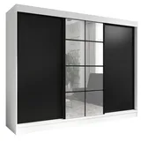 A&J MöbelLand Schwebetürenschrank ORAVELLE 200 x 215 x 59,5 cm Schwarz
