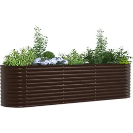 vidaXL Garten-Hochbeet verzinkter Stahl 320 x 80 x 81 cm Braun