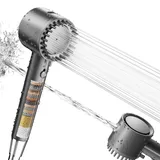 Cobbe Duschkopf mit Filter, Hochdruck Handbrause mit Filtration in 20 Schichten, 5 Strahlarten Duschbrause mit 1,5M Schlauch, Sparduschkopf Wassersparend für Hartes Wasser,Rest-Chlor,Bakterien(Grau)