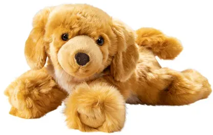 Kuscheltier Hund Wärmekissen 47 cm Kunstfell Braun/Beige/Weiß 720 g - Joyk Brando - Gewichtspuppe, Wärmebeutel, waschbar