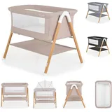 Moni Beistellbett Kalinihta Matratze mit Reißverschluss, Moskitonetz, Holzdruck