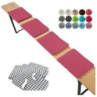 Heimtexland ® Sitzkissen 4er Set Bierbank Polster Auflage Bierzeltgarnitur