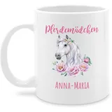 Tasse Tassen 325ml - Pferd Pferde - Reiten Mädchen Namen - Pferdemädchen - 325 ml - Weiß - reitersachen pferden und kaffeetasse personalisierte geschenke reiter pferdemotiv name teetasse