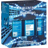 REDKEN Pflegeset mit.Shampoo 300ml, Conditioner 300ml & Anti-Snap Spray 250ml für sprödes und geschädigtes Haar, Anti Haarbruch, Mit Interlock Protein Network, Extreme