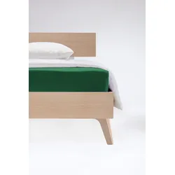 Spannbettlaken FLEURESSE "Flauschjersey", grün (grün, jagdgrün), B:120cm L:200cm, Jersey, Obermaterial: 100% Baumwolle, Laken, aus Baumwolle, Bettlaken, Spannbetttuch, Premium Qualität