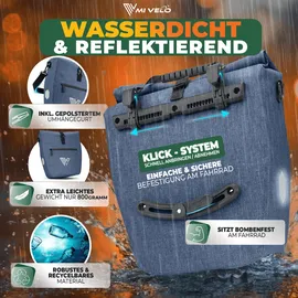 MIVELO 2in1 Fahrradtasche für Gepäckträger CAPAX 20L vollreflektierend